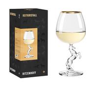 RITZENHOFF 9012002 Verre à cocktail 500 ml Série Reitkristall - Avec bord doré et tige en forme de cheval montant - Fabriqué en Allemagne