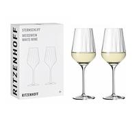 Ritzenhoff 3671002 Verre à vin blanc set 300 ml - série Sternschliff n° 2, 2 pièces - avec ligne en relief - Made in Germany