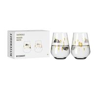 Ritzenhoff Wasserglas 2er-Set Sagengold 002, Maike Schönebeck, Kristallglas, 540 ml, 3421002