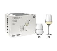 Ritzenhoff Weißwein- Und Wasserglas-Set 12-tlg. Sternschliff 001, Kristallglas, 380 ml, 6111010
