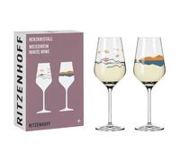 Ritzenhoff Weißweinglas 2er Set Herzkristall H23, Aurélie Girod, Applefield, Kristallglas, 380 ml, 6171001