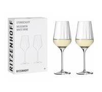 Ritzenhoff Weißweinglas 2er-Set Sternschliff 002, Kristallglas, 380 ml, 3671002