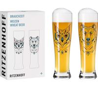 Ritzenhoff Weizenbiergläser Brauchzeit Weizen 2er-Set 001, Weizenglas, Andreas Preis, Glas, 646 ml, 3481001