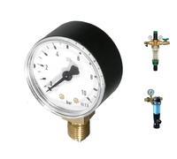 Ritzer Manomètre avec raccord 1/4" filetage inférieur, 1/4", Ø 63 mm, division 0-10 bar, pour réducteur de pression Braukmann Caleffi, filtre de rétrolavage, station d'eau domestique