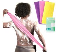RIUOTA Lot de 3 débarbouillettes exfoliantes africaines en filet éponge japonaise pour le visage - Éponge exfoliante pour le corps