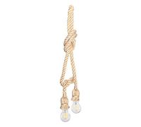 Luminaire de Corde de Chanvre, Suspension Corde de Chanvre 1.5m 85-265V Style rétro Multi-tétes de Lustre de Corde Suspendue plafonnier plafonnier E27 Cordon de Lampe (2 Heads)