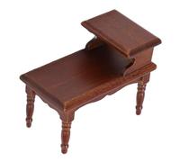 Riuulity 1:12 Maison de Poupée Meubles Miniatures en Châtaignier Double Couche Table D'appoint de Maison de Poupée Table à thé Traditionnelle en Bois de Bouleau pour Salon ou Salle à Manger de de