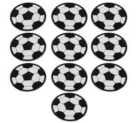 Riuulity 10 Pièces Patchs de Broderie de Ballon de Football Noir Colle Spéciale Fer à Coudre Surface Textile Vêtements Foulards Chaussures Sac à Dos 2,8 Pouces pour Enfants Sacs en Tissu Draps