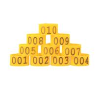 Riuulity 100 Pièces/Sac 16MM Bandes de Pattes de Volaille en Plastique Anneaux Clips de Marque Numérotés Réutilisables pour la Différenciation, pour la Gestion des Opérations de Volaille (Yellow)