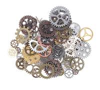 Riuulity 100g Steam Punk Gears DIY Antique Metal Steampunk Gears pour L'artisanat, Parfait pour Faire de L'artisanat sur le Thème Steampunk DIY