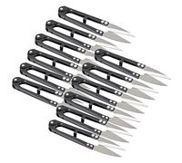 Riuulity 12 Pièces Ciseaux à Fil à Ressort Coupe-ligne de Pêche Tranchants et Durables Outil de Point de Croix à Structure Compacte pour les Mains Gauche et Droite 1,8" adapté au Tissu