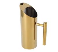 Riuulity 1L Pitcher D'eau en Acier Inoxydable avec Conception du Corps Droit, Bec Fuite, Idéal pour le Cocktail, le thé de Fleurs, la Préparation des Boissons à L'influence Froide (GOLD)