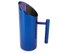 Riuulity 1L Pitcher D'eau en Acier Inoxydable avec Conception du Corps Droit, Bec Fuite, Idéal pour le Cocktail, le thé de Fleurs, la Préparation des Boissons à L'influence Froide (BLUE)
