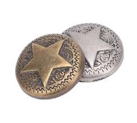 Riuulity 2 Ensembles de Boutons de Vêtements à Coudre, Boutons D'embellissement à Motif D'étoile en Alliage de Zinc Exquis, éléments Décoratifs pour Articles en Cuir et Bracelets, Taille 26 Mm