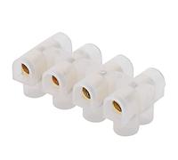 Riuulity 20A Bornier en Laiton, Usage Industriel (Four in and four out) | Bande de laiton épaissie, Coque PA ignifuge, Idéale pour l\'électricité domestique, Utilisation en usine