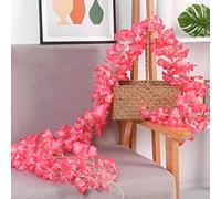 Riuulity 256 Garland de Vignes à Fleurs Simulées pour la Cérémonie de Mariage - Matériau en Laine Premium, Facile à Installer, Idéal pour la Décoration des Marécages de Mariage (Rose Rouge)