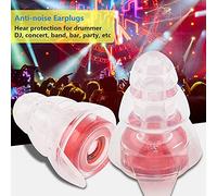 Riuulity 27 DB Réduction des Bouchons D'oreille de Concert Son Clair Efficace - Protection contre le Coup pour la Fête (rouge)