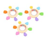 Riuulity 3 PCS Silicone bébé TEETHER DISKING RING, 6 Doigts Toys Sensoriels pour Nourrissons avec des Rattles à Mastication Douce pour les Nouveau-nés pour les Nouveau-nés
