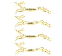 Riuulity 4pcs Gold Chopstick Rest, Zinc Alloy Animal Design Animal Copsticks Hopsticks Spoon Spoon Poon pour le Stockage de Vaisselle avec Conception de Cerf Chiots Mignons (Cerf)