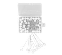 Riuulity 50 PCS Couse D'artisanat épingles, Aiguille Droite de la Tête de Perle Blanche pour le Mariage, Tissu de Fixation de Robe, Maison