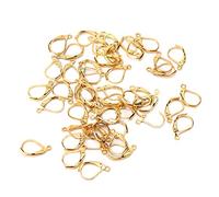 Riuulity 50 Pièces de Fils D'oreille à Levier Français Faciles à Utiliser pour les Conceptions de Boucles D'oreilles DIY, Surface Lisse, Confortable à Porter, adapté à Toutes les Occasions (GOLD)