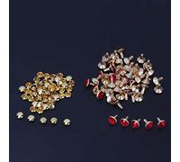 Riuulity 50PC 8MM Cristal Strass Vêtement Rivets Pointes, Clous Décoratifs DIY de Haute Qualité pour Vêtements, Sacs à Dos, Chaussures, Chapeaux, Cheongsam, Différentes Couleurs, Idéal pour les