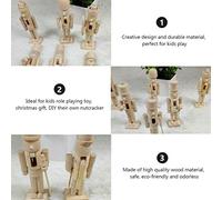 Riuulity 6 Pièces 12 Cm Ensemble D'ornements Casse-Noisette de Noël Soldats Jouets en Bois pour Enfants, Matériau en Bois Sûr et, Idéal pour Les Cadeaux de Noël, Couleur (Couleur Assortie)