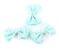 Riuulity Appliques D'arc 50 Pièces Artisanat de Dentelle pour la Décoration de Mariage, Décor de Couture de Nœud Papillon Rose Rose Clair Polyester et Dentelle 5.7x3.7 Cm (GREEN)