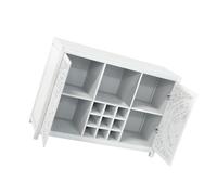 Riuulity Armoire à Bar à Vin, Porte-Vin et Porte-Vin à Vin Mobile, 2 Portes Buffet Storage Armoire pour la Salle à Manger Vivante, en MDF et Panneau de Particules, 47.2x15.4x34.3in (White)