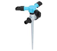 Riuulity Arroseur Rotatif Automatique à 360 Degrés, 4 Buses, Angle de Pulvérisation Réglable de 15 Degrés avec Broche de Terre en Alliage de Zinc pour L'arrosage de la Pelouse du Jardin