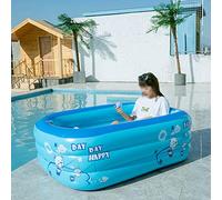 Riuulity Baignoire Gonflable Non Toxique pour Enfants de 120/130 Cm, Piscine Rectangulaire, Conception de Ballon à Troisième Anneau, Rangement Facile pour bébé Nageant (Blue)