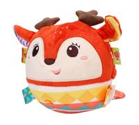 Riuulity Balle Sensorielle pour bébé, Hochet pour bébé avec Son froissé, Jouet en Peluche Musical Apaisant pour Nouveau-nés, Animal en Peluche Doux, Jouet pour nouveau-né (Biche)