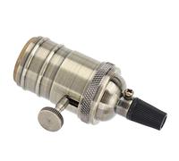 Riuulity Base de Lampe E27 Plaquée Aluminium avec Interrupteur, Beaux Accessoires de Suspension pour Balcon, Débarras, Argent (Bronze)