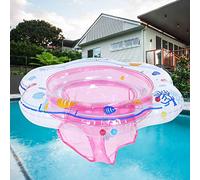 Riuulity Bateau Gonflable de Siège D'anneau de Bain d'enfants, Jouet d'eau Sûr et pour Le Plaisir de Piscine d'été (Pink)