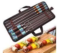 Riuulity Bâtons de Barbecue en Acier Inoxydable Safety First, Idéaux pour la Cuisine Intérieure ou Extérieure, Ensemble de 7 Pièces (Comme montré)