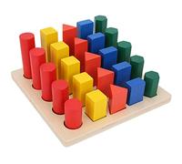 Riuulity Blocs de Construction en Bois pour bébé, Jouet éducatif coloré, Jeu de Blocs Géométriques pour la capacité de Combinaison Logique des Enfants, Ensemble de 25 Pièces pour Enfants