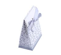 Riuulity Boîte à Bonbons de Mariage Sac en Papier 10PCS Boîte-Cadeau de Bonbons élégante avec Ruban Adhésif Sac de Parfait pour Cadeaux de Mariage Doré/Argent 2,6 X 1,2 X 3,4 Pouces (SILVER)