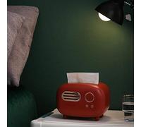 Riuulity Boîte à Mouchoirs Modèle Radio Rétro, Support de Papier de Bureau Créatif pour Cuisine, Salon, Chambre à Coucher, Matériau ABS Résistant à la saleté, Papier Facile à Changer, pour Bureau à