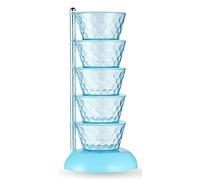 Riuulity Boîte D'assaisonnement en Plastique, Pots à épices de Cuisine Rotatifs avec Couvercles, Récipient Anti-poussière de Grande capacité, Matériau ABS Résistant à L'usure (5ème étage bleu)