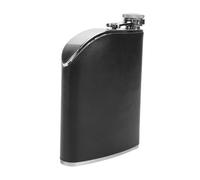 Riuulity Bouteille de Vin en Acier Inoxydable de 240 Ml, Flasque Anti-fuite pour les Voyages en Plein Air, le Camping, Bouchon Durable et Robuste avec Joint Ultra étanche, Entonnoir (BLACK)