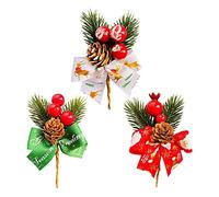 Riuulity Brins de Décoration de Noël 10 Cm en Plastique à Baies Rouge Vif pour Décorations D'arbres et de Couronnes (#4)