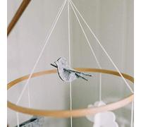 Riuulity Cadre Mobile en Bois à Faire Soi-même, Design 3D Unique, Kit Mobile en Bois Naturel, Carillons éoliens, Décoration D'intérieur, Cadeau pour Enfants, Style Classique Nordique Fait à la Main