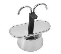 Riuulity Cafetière Italienne à Double Tête en Acier Inoxydable, 2 Tasses, Moka, Brassage Rapide, Facile à Nettoyer pour les Amateurs de café