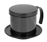 Riuulity Cafetière Vietnamienne Compacte, Aspect élégant, Acier Inoxydable Noir Brillant, Utilisation au Bureau (noir brillant)