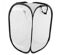 Riuulity Cage D'élevage en Acier Inoxydable, Ventilée avec Ouverture à Fermeture éclair, Enclos Portable en pour Papillons et, Taille 40x40x60cm