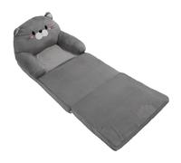 Riuulity Chaise pour Tout-Petits en Forme de Chat Mignon, Canapé-lit en Peluche pour Enfants, Gris, Pliable, adapté pour Lire, Regarder la Télévision, Se Reposer, Idéal pour Un Usage (3