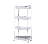 Riuulity Chariot Roulant Utilitaire élégant à 3 Niveaux pour Un Rangement Efficace dans la Cuisine et Le Salon, en Acier au Carbone, Chariot Peu Encombrant (4 Niveaux)