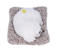 Riuulity Chien Endormi Réaliste, Jouet de Simulation Adorable pour Enfants, Cadeaux pour Garçons et Filles, Plastique + Peluche, 17x14cm (pékinois Blanc)
