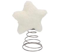 Riuulity Cime d'arbre en Forme D'étoile, Décoration Polyvalente en Polyester pour Fête de Noël, 6,5x9,1x3,9 Pouces (Beige)