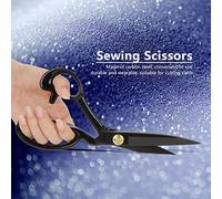 Riuulity Ciseaux de Couture Industriels en Acier au Carbone, Ensemble de Poignée TPR pour Couper le Tissu dans la Vie Quotidienne, 9.5 Pouces